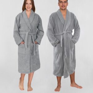 Szare szlafroki hotelowe classic unisex