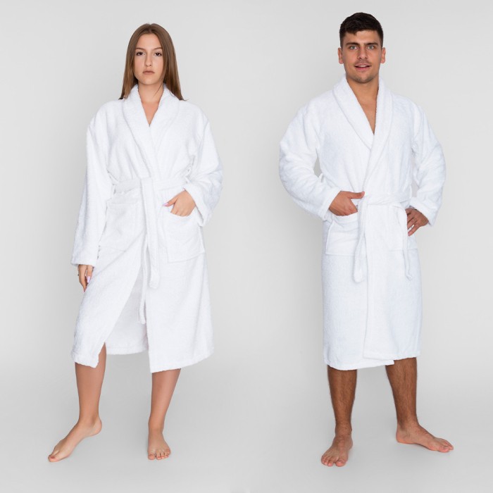 Szlafroki hotelowe białe premium unisex